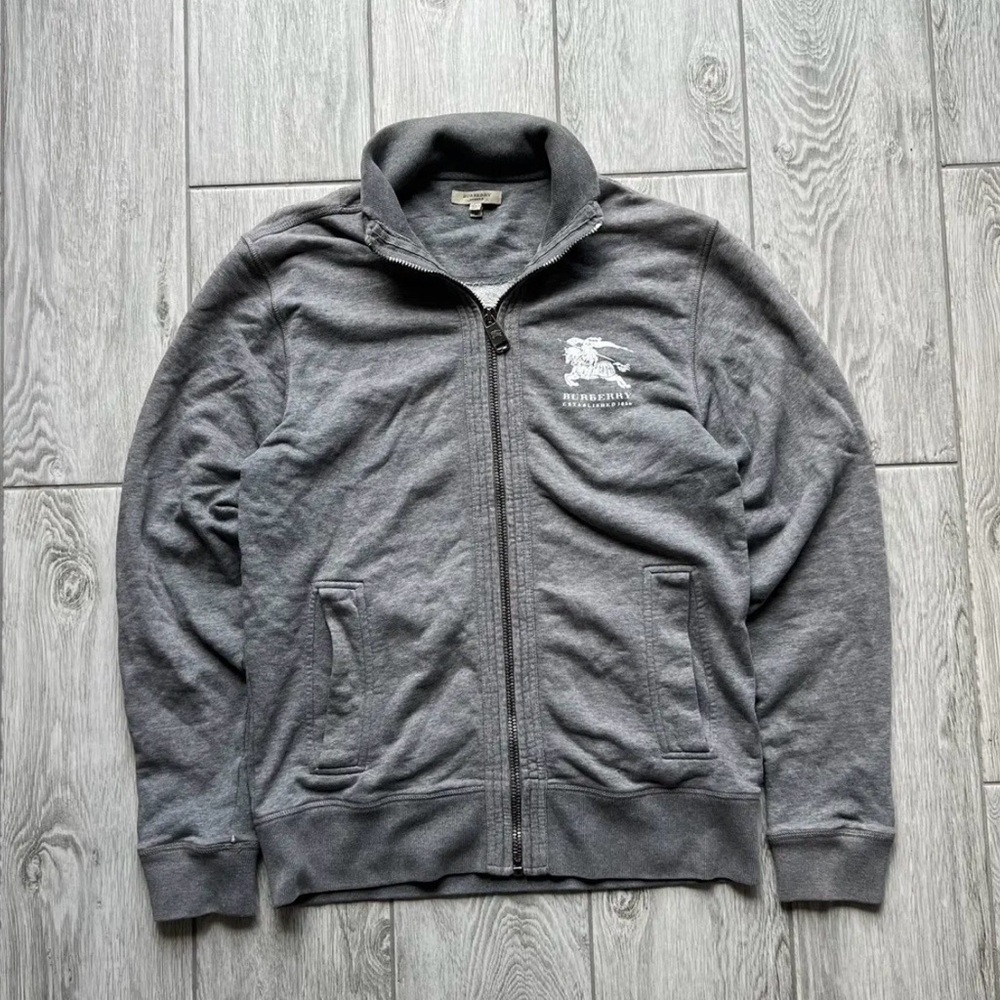 Burberry Dark Gray Zip-Up Sweater